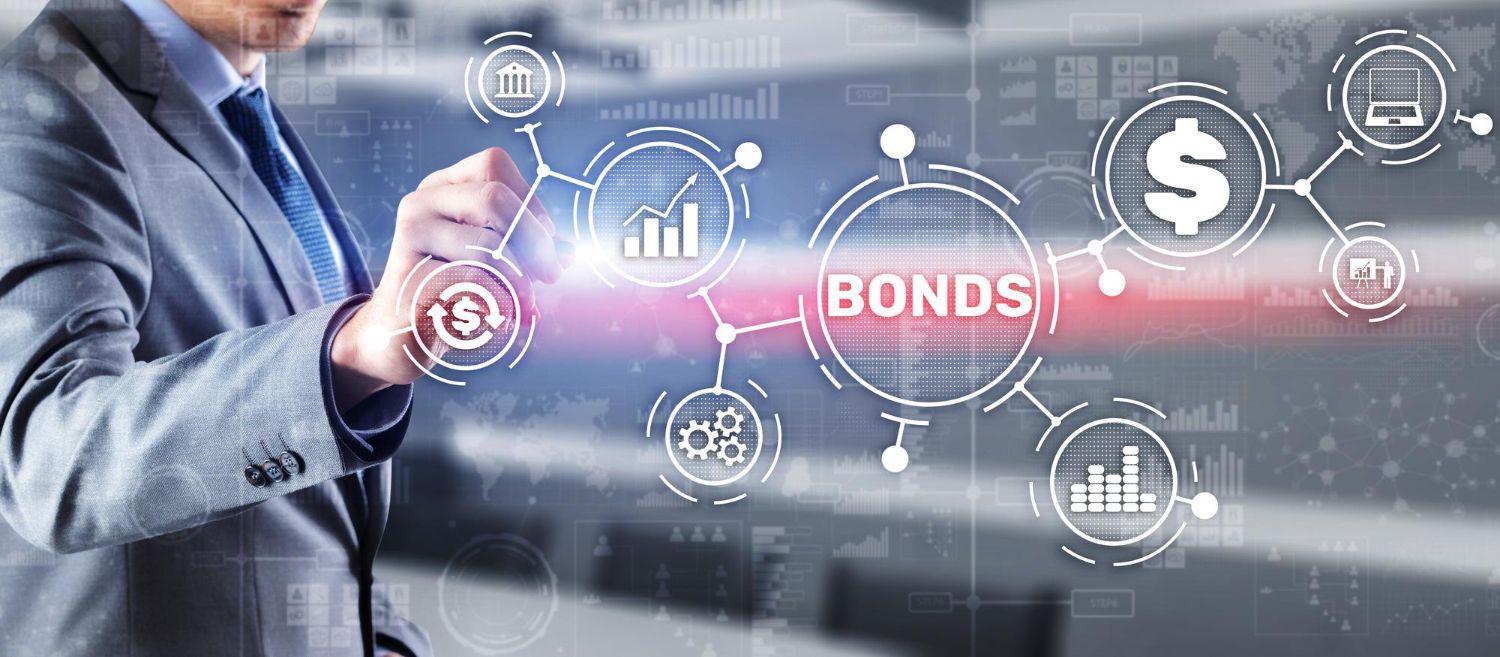 Бізнесмен та голограма BONDS — облігації